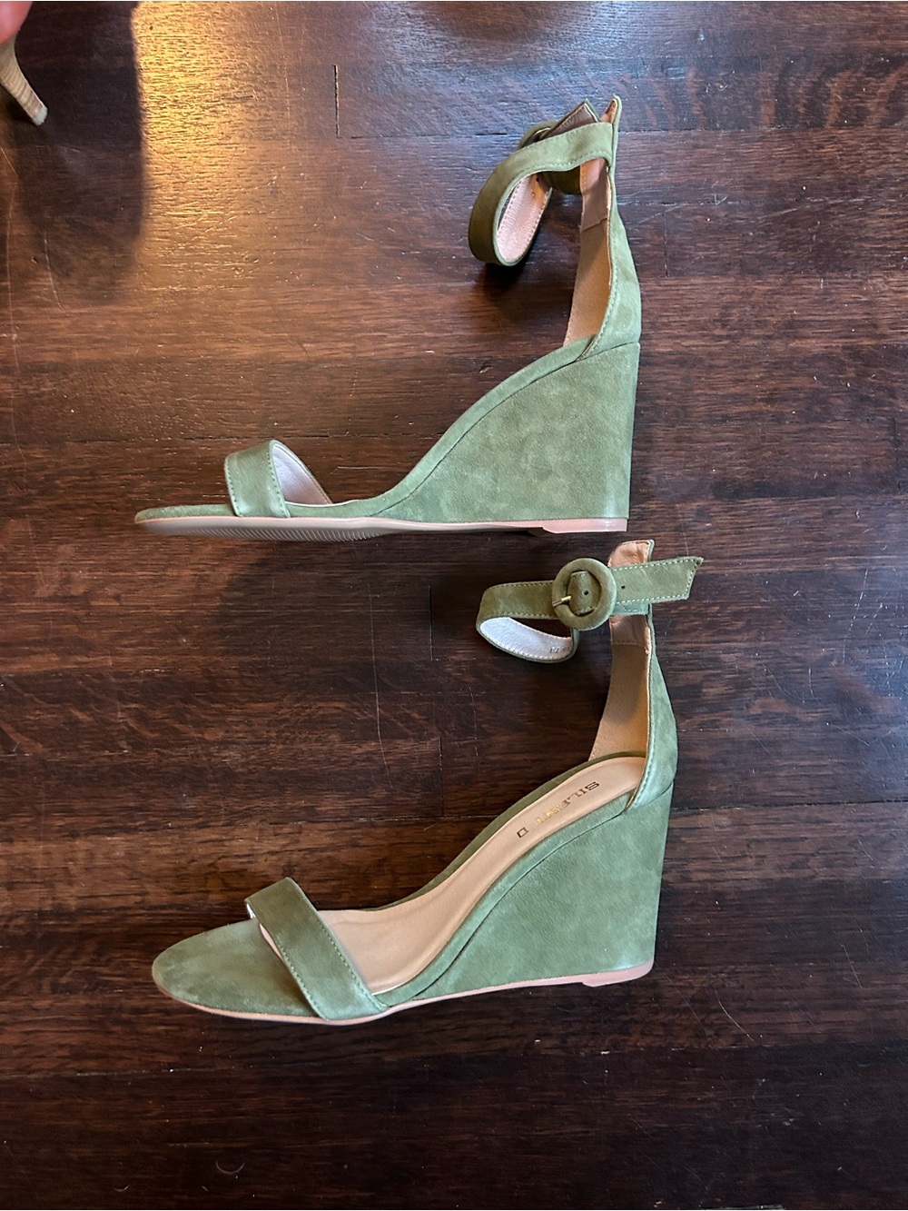 Silent D Elysian Women’s Suede Wedge Sandals with Ankle Strap sz 39